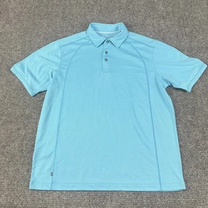 Tommy Bahama Polo Shirt Mens Medium Blue Performance Golf Short Sleeve - Picture 1 of 9