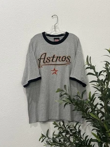 Vintage 2005 Houston Astros Ringer Tshirt Y2K Stitches Athletic Gear Size XXL - Picture 1 of 8