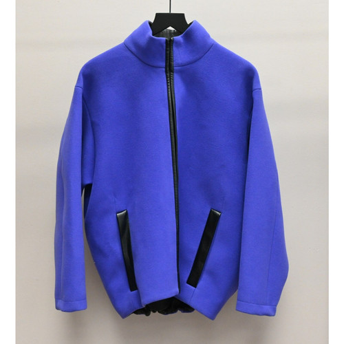 Giacca Balenciaga Paris viola finto collo zip taglia 38 US 6 donna