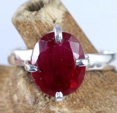 Natural 9.45 Ct Oval Ceylon Red Sapphire Gemstone Certified Men's Wedding Ring - Image 1 of 4