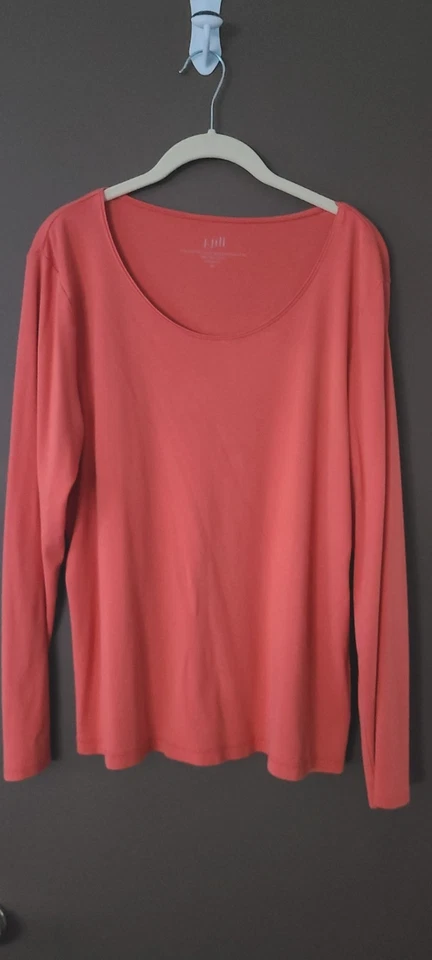 Camiseta J Jill Naranja Pima Algodón Cuello en V Manga Larga Otoño Halloween Talla XL Foto 1 de 4