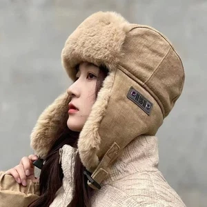 with Ear Flaps Bomber Hat Thick Russian Cap Fashion Ear Protectors Hats  Female - Picture 1 of 15