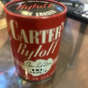 Vintage 1´Full Bottle Carter's Rytoff Ink Eraser Tin and Contents - - Picture 1 of 5