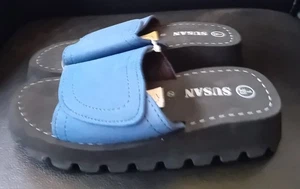 Nuevas mulas gruesas azules Susan para niña Reino Unido 1 - Imagen 1 de 7