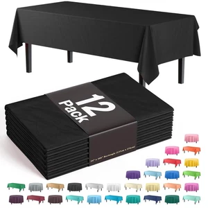 Premium Black table cover 54" x 108" (Pack of 12) - Picture 1 of 7