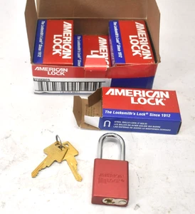 Lot of 6 American Lock Safety Padlock Red Anodized Aluminum w Keys A1106RED4KEY - Picture 1 of 7