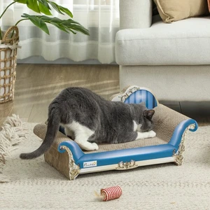 PawHut Cat Scratching Board 2-in-1 Cardboard Lounge with Catnip, Blue - Picture 1 of 11