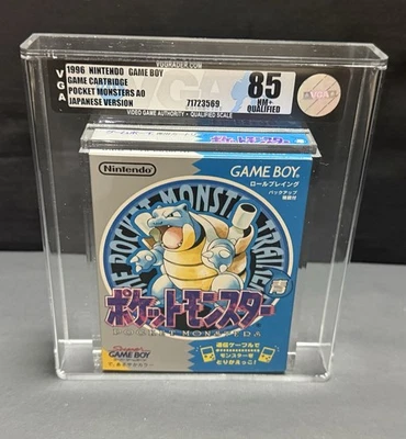 Pocket Monsters AO Pokemon Blue JP Nintendo Game Boy VGA 85 NM+ Qualified Scale - Image 1 of 4