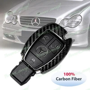 Real Carbon Fiber Remote Key Shell Cover Case For Mercedes-Benz C180/200/250/300 - Picture 1 of 7