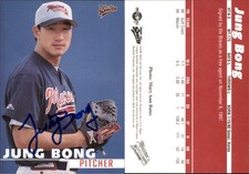 Jung Bong Signed 2000 Multi-Ad Macon Braves #NNO Card Auto AU