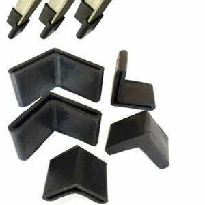 Black Rubber Corner Angle Feet Pipe Tubing End Cover Caps 25mm 30mm 35mm 40 50mm - Picture 1 of 6