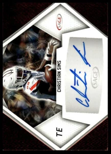 2023 SAGE HIT #A-CS3 Christian Sims Autographs Red (High Series) - Picture 1 of 2