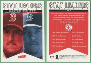 NOMAR GARCIAPARRA/PEDRO MARTINEZ-BOSTON RED SOX CHECKLIST & STATS-2000 VICTORY - Picture 1 of 3