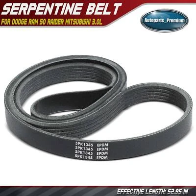 52.95 in Serpentine Belt for Dodge Ram 50 Raider Mitsubishi Mighty Max 3.0L GAS - Image 1 of 4