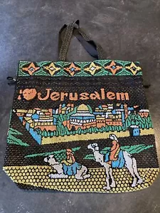 I Love Jerusalem Beaded Purse Tote Bag - Picture 1 of 12