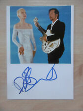 Dave Stewart "Eurythmics" signed 4x6 inch white card with magazine-pic autograph