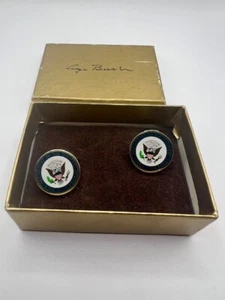 George HW Bush offizielle Vizepräsidentschaft Manschettenknöpfe aus den 1980er Jahren, gold/blau - Bild 1 von 2
