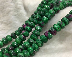 Pretty Natural Genuine 5x8mm Faceted green Ruby Gemstone Abacus Loose Bead 15''