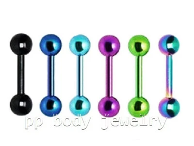 1 pieza. Barra de acero quirúrgico anodizado 16G 1/4" 5/16" ceja oreja cartílago tragus Foto 1 de 2