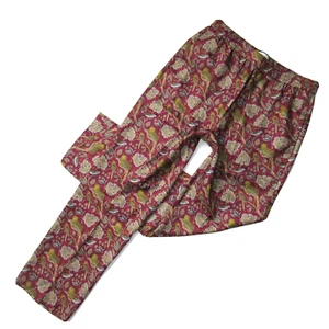 NWT J.Crew Collection Pull-on Silk-Twill Pant in Burgundy Jungle Cat Print 6 - Picture 1 of 5