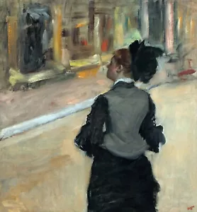 Woman Viewed from Behind (Visit to Museum) Painting by Edgar Degas Reproduction - Picture 1 of 3