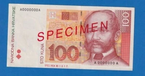 Croatia Hrvatska 100 kuna 1993 SPECIMEN - Picture 1 of 2