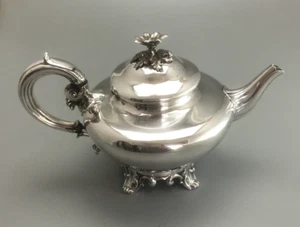 Victorian Silver Batchelors Teapot Barnards London 1840 373g CBEZX - Picture 1 of 3
