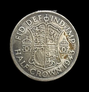 1943 United Kingdom 1/2 Half Crown -George VI KM#856 -Silver .500 - ¡NICE TONED! - Picture 1 of 4