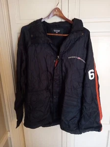 Polo Jeans Co Jacket Men Medium Oversized Baggy Black Ralph Lauren 67 USA Flag - Picture 1 of 7