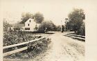 Smithville NH Dirt Road Past Big White House~Tall, Skinny Birdhouses? RPPC 1914