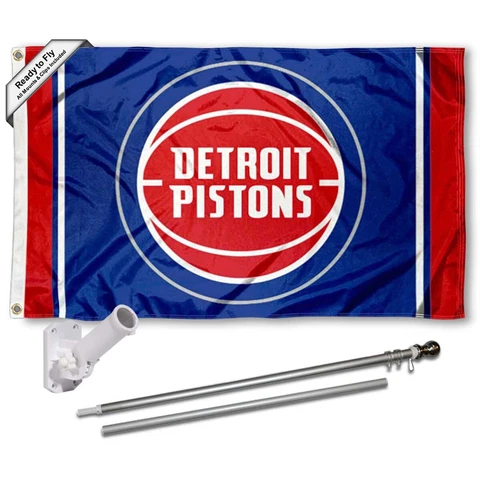 Detroit Pistons Flag Pole and Bracket Kit Cover