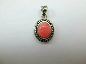 Vintage rosa Rhodochrosit Sterling Silber Anhänger 925 259D - Bild 1 von 10