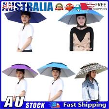 Double-Layer Foldable Fishing Sunshade Headwear Umbrella Hat UV Protection AU