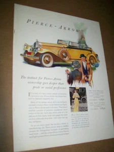 1932 Pierce Arrow convert. - big-color mag car ad - Buffalo N.Y. - good con. - Picture 1 of 1