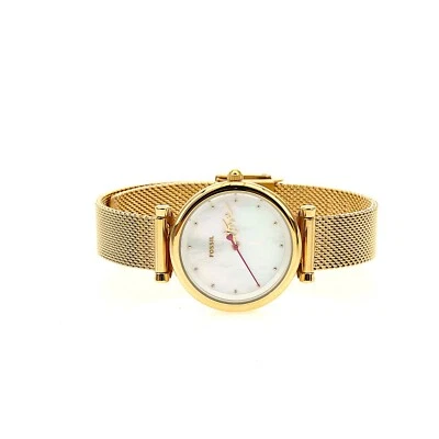 Reloj Fossil Carlie Mini Love Mesh Correa Oro Rosa 28mm F1345 Foto 1 de 3