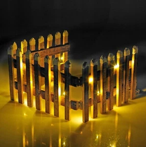 LED Light Wooden Snow 2 Fence Christmas Tree Skirt Stand Border Decor Medium - Picture 1 of 2
