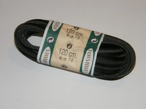 Coimbra Black Leather Shoelaces Length 120cm Laces Sailing Shoes Boat Shoes - Picture 1 of 3
