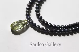 Tahitian black pearl and Citrine necklace from prominent estate collection - Picture 1 of 7