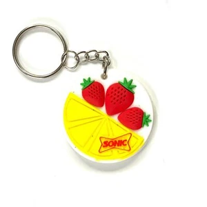 SONIC Drive-In Strawberry Lemonade Keychain Vintage Rubber Unisex Collectible - Picture 1 of 3