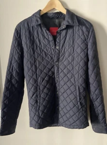 ZARA Man Size S Quilted Jacket Navy Blue Barn Jacket Coat Lightweight - Picture 1 of 5