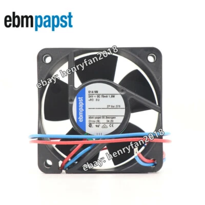 Ebm papst 614NN Axial Fan DC 24V 75mA 1.8W 60x60x25MM 40m3/h 35dBA Cooling Fan - Image 1 of 4