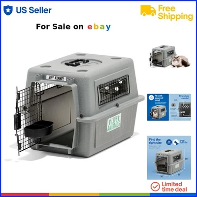 Pet Kennel Heavy Duty Plastic Small Dog Crate for Air and Car Travel - Image 1 of 4