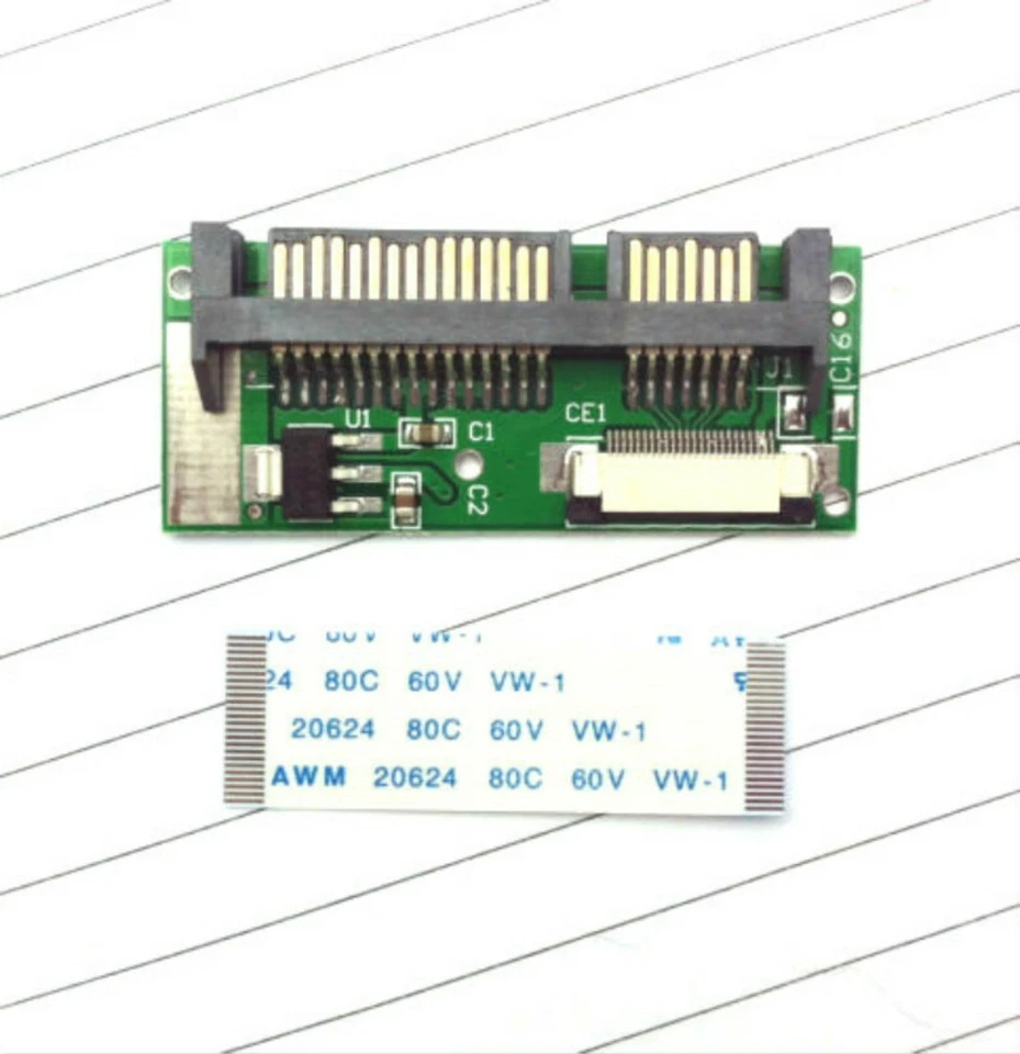 1.8" 24 Pin SATA LIF HDD To Mini 7+15 Pin 22 Pin Male SATA Adapter Converter - Image 1 of 1