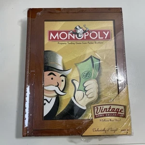 NEW SEALED Vintage Monopoly Vintage Game Collection Book Shelf Wood Box 2005 - Picture 1 of 7