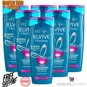 6x L'Oreal Elvive Fibrology Thickening Shampoo 250ml UK free Shipping - Picture 1 of 8