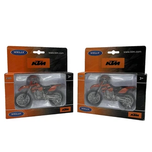 KTM 450 SX Racing Lot of 2 Welly 1:18 Die Cast Model Motorcycle New In Box - Picture 1 of 16