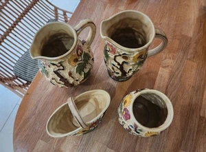 Set of 4 Vintage Indian Tree Vases & Mugs By H.J Wood Staffordshire England - Picture 1 of 6