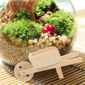 Doll Houses Mini Cart Wood Color Kids Toy Miniature Farm Wheelbarrow Models - Picture 1 of 7
