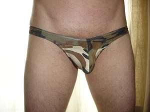 Lot de 2 String brésilien militaire NEOFAN taille S/M  sexy Ref 1109 - Picture 1 of 8