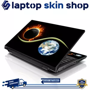 Laptop Skin Sticker Notebook Decal Earth Moon Fire for Apple Asus Dell 13"-16" - Picture 1 of 5